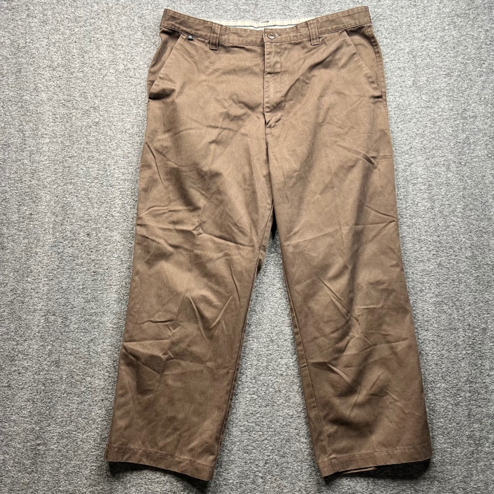 Anchor Blue Relaxed Pants Mens 36x30 Brown Fits 36x26‎ Chino Twill